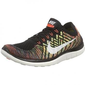 Nike Free 4.0 Flyknit, Zapatillas de Running Para Hombre, Negro / Naranja / Azul / Blanco
