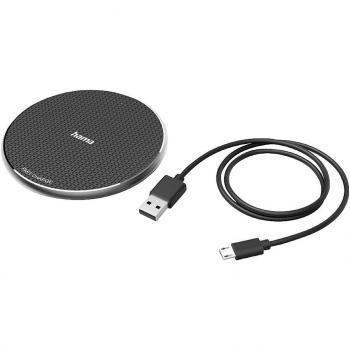 Cargador Inalámbrico HAMA QI-FC10, 10W, Carga Rápida para Smartphones, Negro