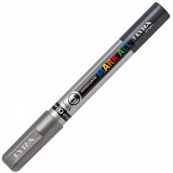 Rotulador Permanente Lyra Graduate Mark All 1mm Plata Base de Agua para Oficina y Escuela