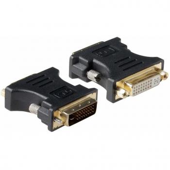 Adaptador DVI-I Hembra a DVI-I Macho 24+5 pines Negro