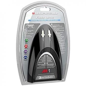 Cable de Audio Digital de Fibra Óptica Monster M1 - 3 m - Ideal para Cine en Casa - Sonido Envolvente Multicanal - Funda Protectora Duraflex - Garantía de por Vida