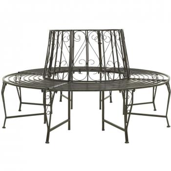 vidaXL Garden Tree Bench 160 cm Steel