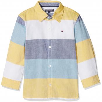 Tommy Hilfiger Colorblock Oxford Shirt L/S, Blusa para Niños