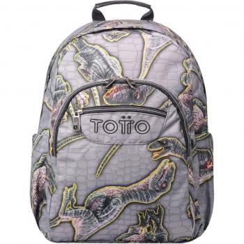 Mochila Totto Acuareles escolar adaptable a carro estampado dinosaurios