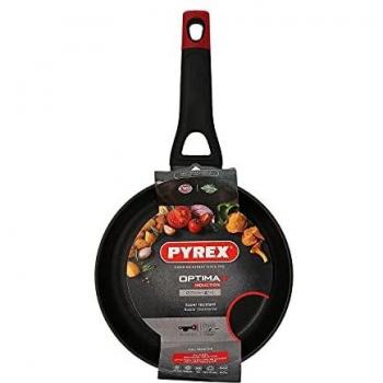 Sartén Pyrex Óptima+ 22 cm Aluminio Forjado Antiadherente Negro/Rojo