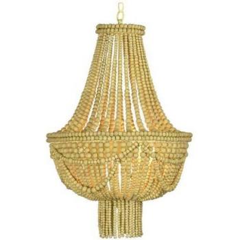 Lámpara de Techo DKD Home Decor Metal Marrón Amarillo 40 W Madera MDF (40 x 40 x 60 cm)
