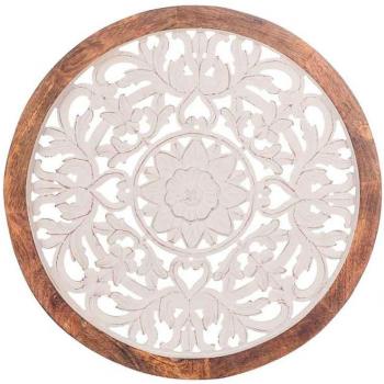 Adorno Mosaico Placas De Madera Blanco 64x4x64 cm