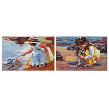 Cuadro Decorativo DKD Home Decor Niña 90 x 2,8 x 60 cm (2 Unidades)