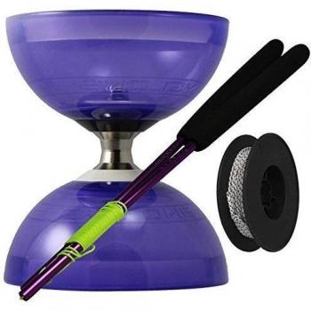 Juggle Dream - Diábolo Cyclone Quartz 2, palos de control en aluminio y cuerda profesional de 10 m, color violeta