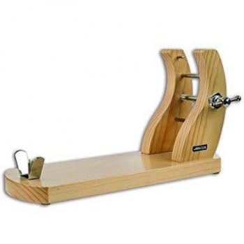 Arcos Accesorios, Soporte de Jamón Jamonero, Herrajes Metálicos 500x280x180 mm, Madera de Pino Lacada en Color Natural
