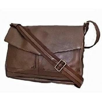 BANDOLERA HOMBRE MENSAJERO DE PIEL AUTÉNTICA, MOD: TOMMY - H MARRÓN 38CM DE ANCHO X 26 CM DE ALTO X 8 CM DE PROFUNDIDAD