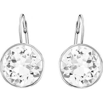 Swarovski Pendientes Bella, blanco, Baño de Rodio