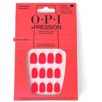OPI xPRESS/ON - Strawberry Margarita - Uñas artificiales adhesivas y esmalte de uñas en tono rosa