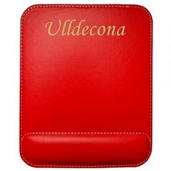 Almohadilla de cuero sintético de ratón personalizado con el texto: Ulldecona