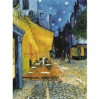Impresión sobre Lienzo Van Gogh Terraza de Café por la Noche, Poliéster, Madera, Multicolor, 120x3x60 cm