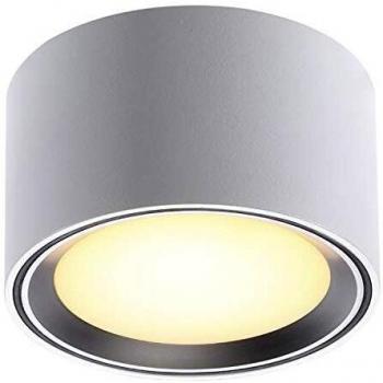 Downlight LED Fallon 3-step-dim, blanco/acero, 5.5W, luz cálida