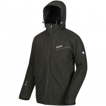 Regatta Highside IV - Chaqueta de Senderismo Impermeable y Transpirable con Aislante térmico y Capucha Desmontable para Hombre, Hombre, Color Verde Oscuro, tamaño Large