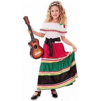 Fyasa 706476-T02 - Disfraz de niña mexicana de 7 a 9 años, multicolor, mediano