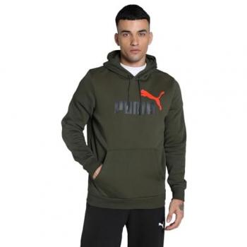 Sudadera con Capucha Puma Essentials+ 2 Colores Logo Grande Verde Oliva Oscuro Hombre S