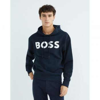 Hugo Boss Men's Modern Blue Cotton Hoodie Sweater