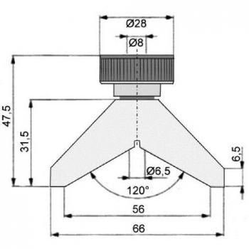 Vogel 240520 - Herramienta de Medición Profunda con Base Puente Prismática, Dimensiones 66 x 16 mm