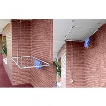 Tz - Tendedero techo aluminio, interior,Extensible 100-160 cm, Tendido 19 m