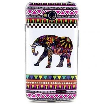 Para LG Optimus L90 , TUTUWEN Colorido Tribal Suave TPU Flexible Funda Carcasa Tapa Case Protector Back Cover Para LG Optimus L90 D405