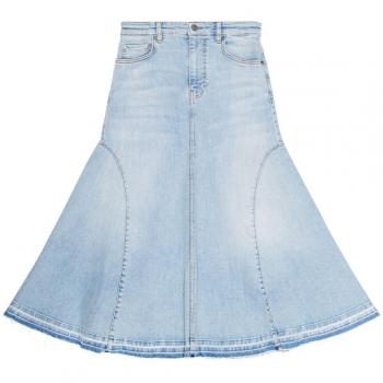 Ganni Women's Organic Cotton Denim Skirt in Clear Blue | Size 38 | J1474