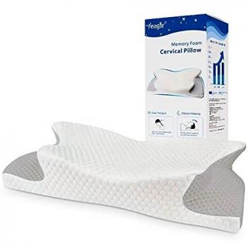 Feagar Almohada Viscoelastica Cervical - Almohada Cervical para Dolor Reducido, Almohada Antironquidos para Dormir, Almohada Cervicals Ortopedica de Lado con Funda Lavable para el Cuello