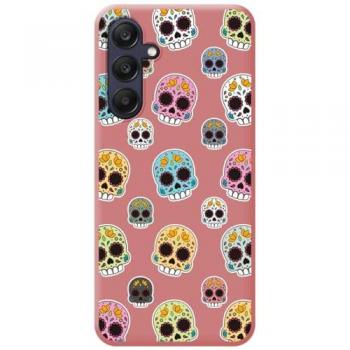 Funda de Silicona Líquida Rosa para Samsung Galaxy A25 5G con Diseño Catrina y Dibujos