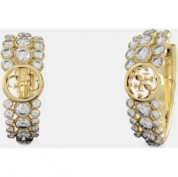 Pendientes de aro Guess Perfect Illusion con detalles en acero y cristales brillantes