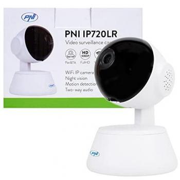 PNI Cámara de Videovigilancia IP720LR 1080P 2 MP P2P PTZ Inalámbrica con Ranura para Tarjeta microSD Color Blanco