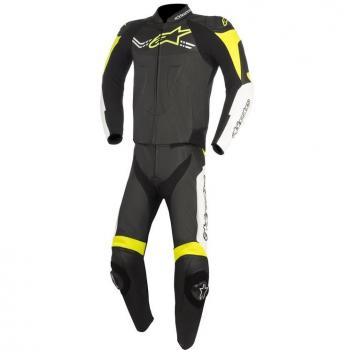 Alpinestars piel combinado Challenger V2 2pc Moto combinado blanco y negro amarillo tamaño 52