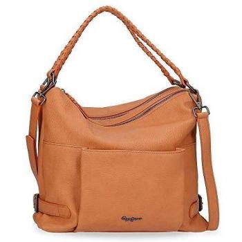 Pepe Jeans Braid Bolso Hobo Marrón 33x30x12 cms Piel Sintética