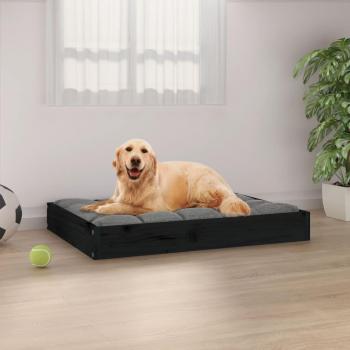Black Solid Pine Dog Bed 28.1x21.3x3.5