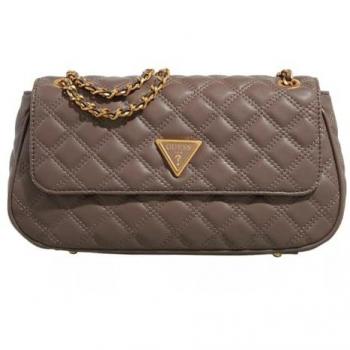 Guess Giully Convertible Crossbody Bag - Taupe Chain Shoulder Handbag with Internal Pocket for Women