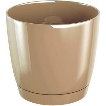 Maceta Prosperplast Coubi Round P de Plástico en Verde Oliva 28x28x26.2cm con Diseño Elegante