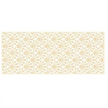 Alfombra de Pasillo de Vinilo Art Decó 66x160 cm Beige y Blanco DUCHESSY