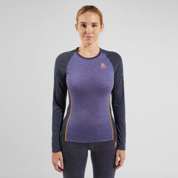 Camiseta térmica de mujer Odlo Performance Wool 150 Base manga larga gris oscuro