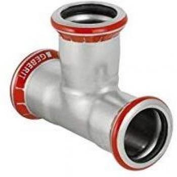 Tee Igual Geberit Mapress Acero al Carbono DN 65 - Diámetro Exterior 76,1 mm