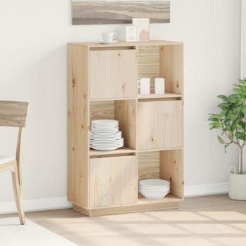 Aparador alto de madera maciza de pino 74x35x117 cm, mueble de almacenaje de salón, armarios con puertas, cajón de madera, buffet para salón moderno, armario auxiliar, armario de almacenamiento
