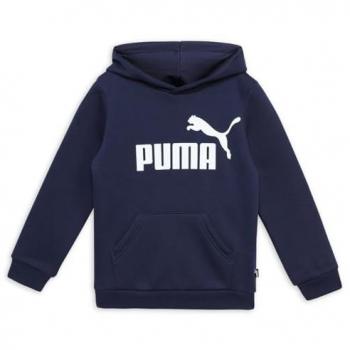 Puma Sudadera con Capucha Essentials Big Logo para Hombre, color azul marino y blanco, talla 110