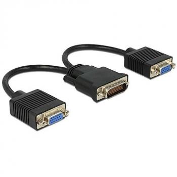 Adaptador DMS-59 Macho a 2 x VGA Hembra de 20 cm Negro