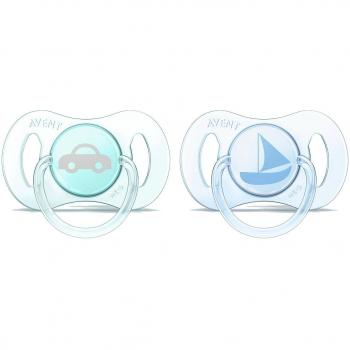 Philips Avent Mini - Chupete de Silicona para Bebé, 0-2 Meses, Color Azul, Pack de 2 Unidades