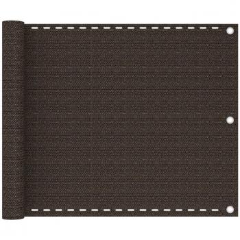 Toldo para balcón HDPE marrón 75x500 cm