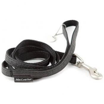 Correa MacLeather Negra para Perros 10mm x 120cm Nayeco