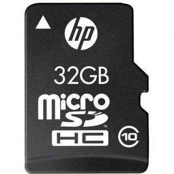 HP MicroSDHC - Tarjeta de Memoria 32GB, Clase 10, U1 con Adaptador, Negro