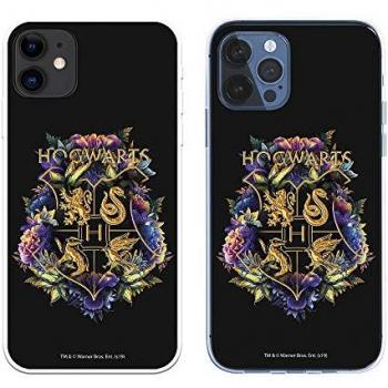 Funda Oficial de Harry Potter Hogwarts Floral para iPhone 12 y 12 Pro - Carcasa de Silicona Flexible con Licencia Oficial
