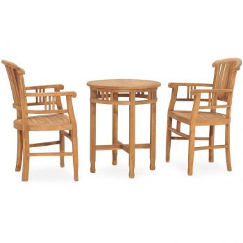 3-Piece Solid Teak Wood Garden Dining Set