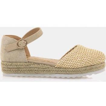 Sandalias de cuña para niña con pala de rafia